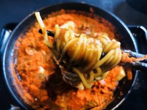 麺家 太威 マーボー麺3辛 麺リフト